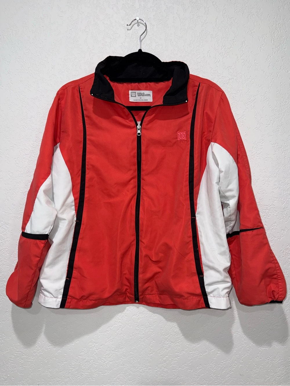 Wilson Red/Orange, White and Black Colorblock Athletic Jacket